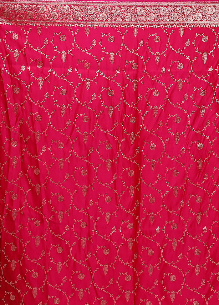 Pink Banarasi Silk Saree With Blouse Piece Deals Cheap Online