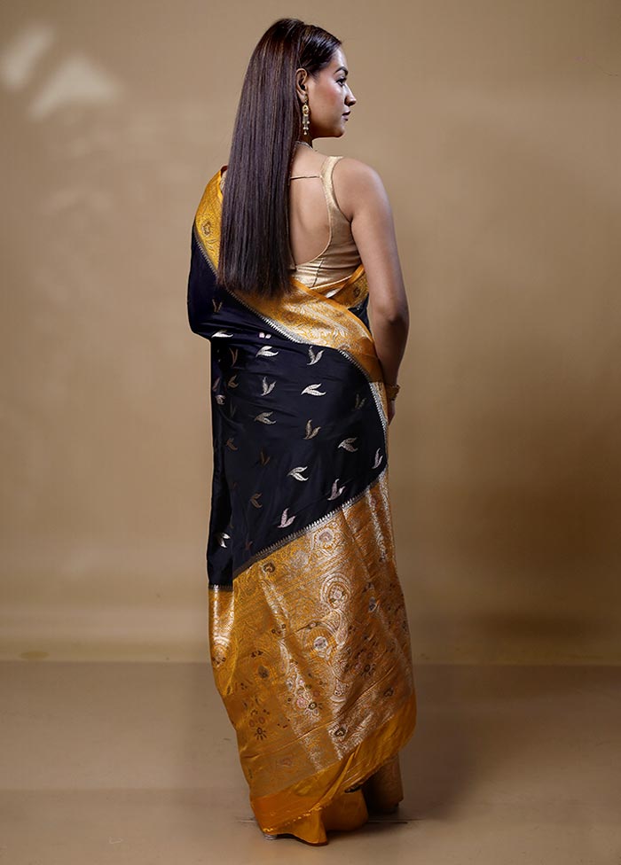 Black Dupion Silk Saree With Blouse Piece Wholesale Pice Cheap Online