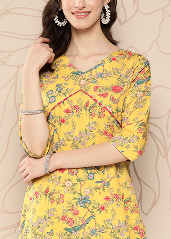 Mustard Readymade Silk Kurti Cheap Sale Genuine