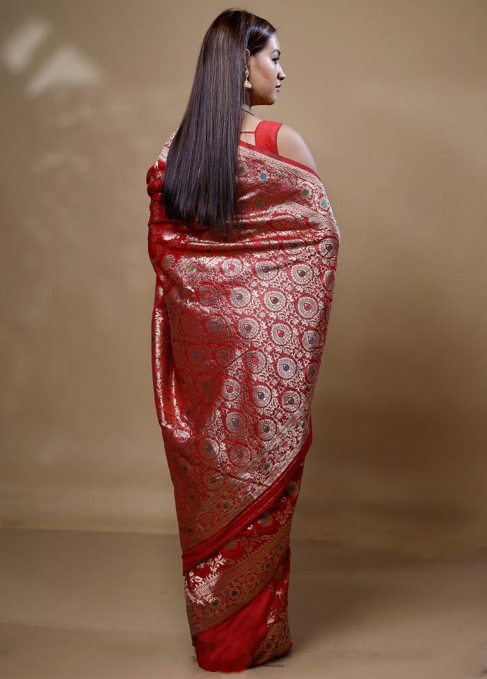 Red Georgette Saree With Blouse Piece Genuine Sale Online