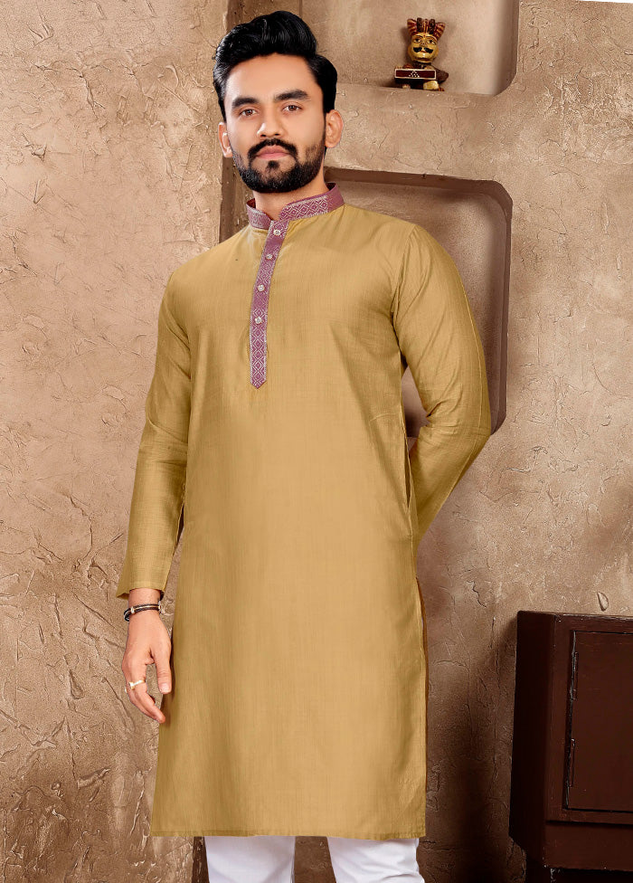 Chiku Silk Kurta And Pajama Set Popular Online