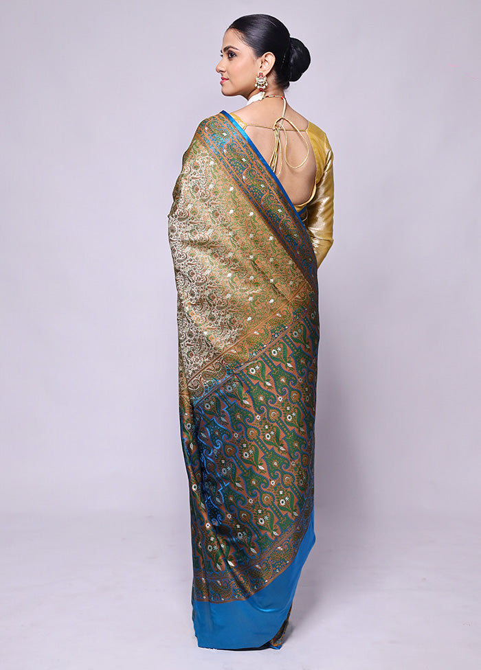 Mehendi Tanchoi Silk Saree With Blouse Piece Discount Online Online