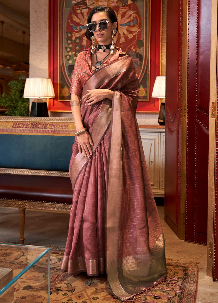 Onion Pink Chiffon Silk Saree With Blouse Piece Fast Delivery Sale Online