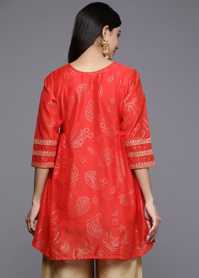 Red Readymade Polyester Tunic Sale Footlocker Pictures