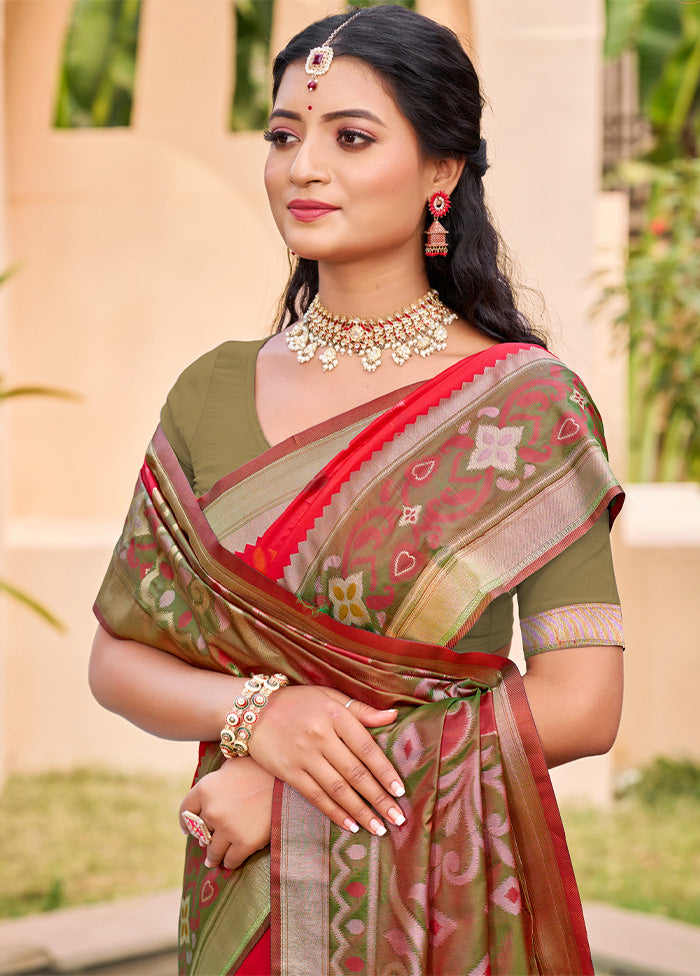 Red Spun Silk Saree With Blouse Piece Discount Wide Range Of