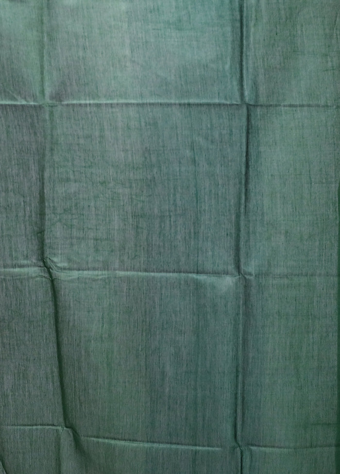 Green Tussar Silk Saree With Blouse Piece Fashionable