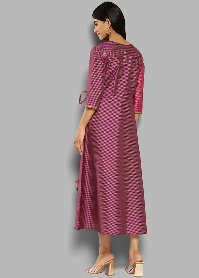 Purple Readymade Net Indian Dress Discount Inexpensive