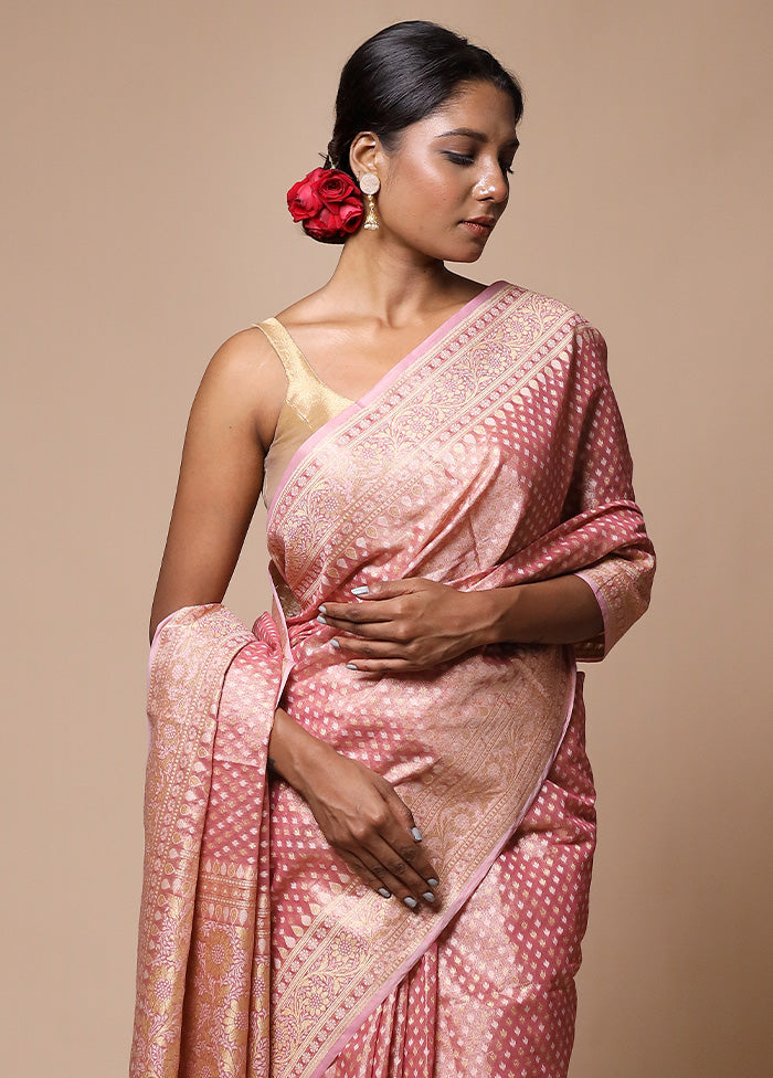 Pink Tissue Silk Saree With Blouse Piece Buy Cheap Hot Sale