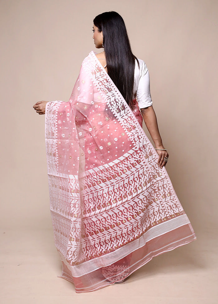 Pink Pure Tant Jamdani Saree Without Blouse Piece Buy Cheap Low Cost