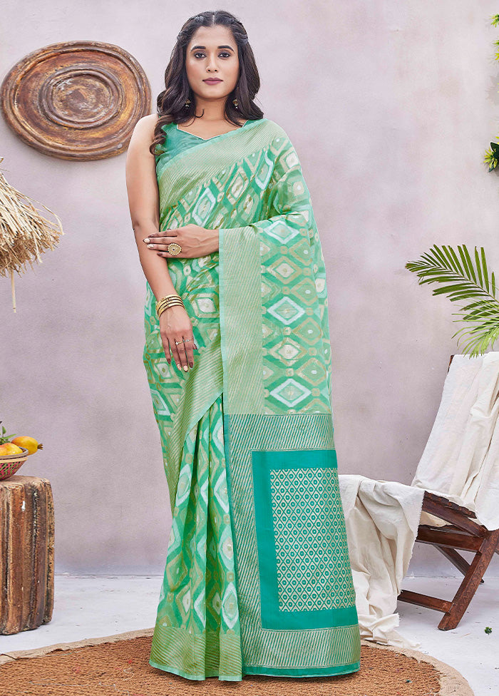 Pista Green Spun Silk Saree With Blouse Piece View Cheap Pice