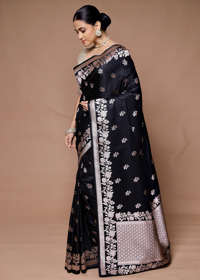 Black Katan Silk Saree With Blouse Piece Outlet Newest