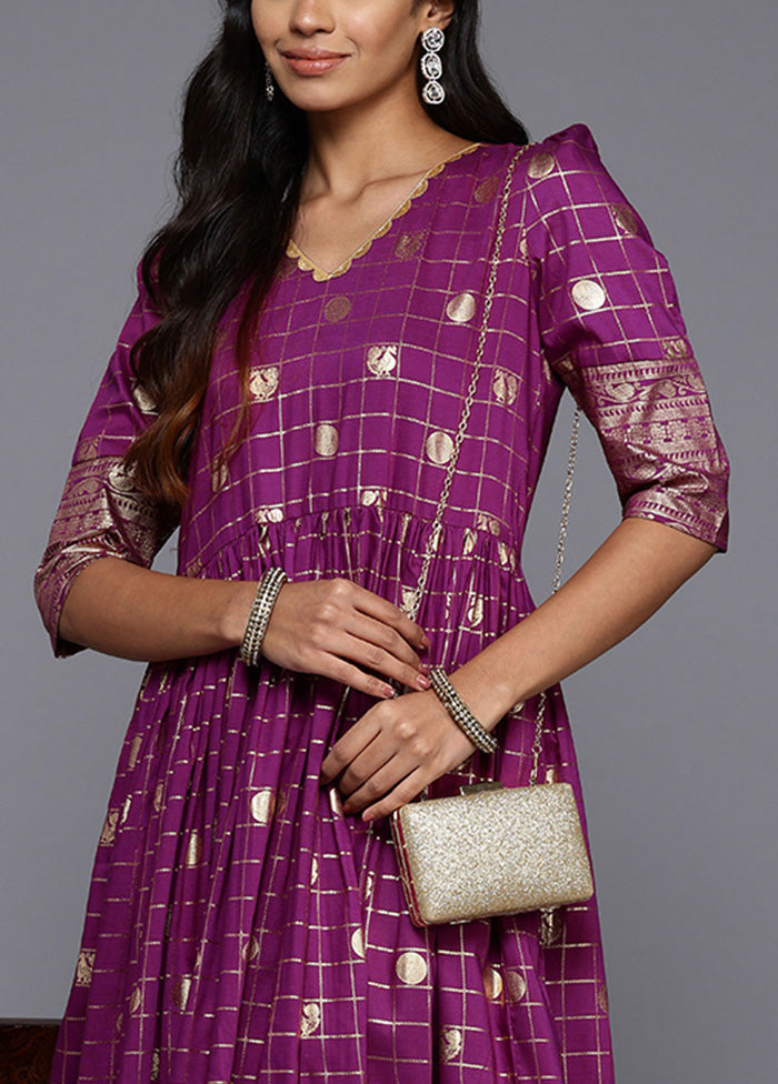 Purple Readymade Silk Indian Dress Discount Low Shipping Fee