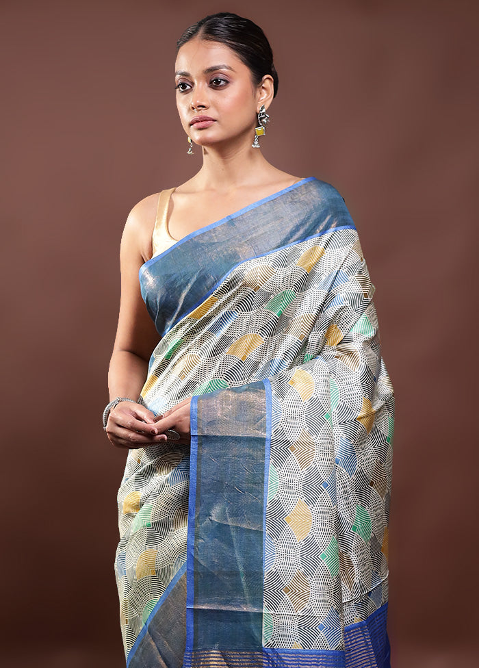 Multicolor Tussar Silk Saree With Blouse Piece Discount Manchester