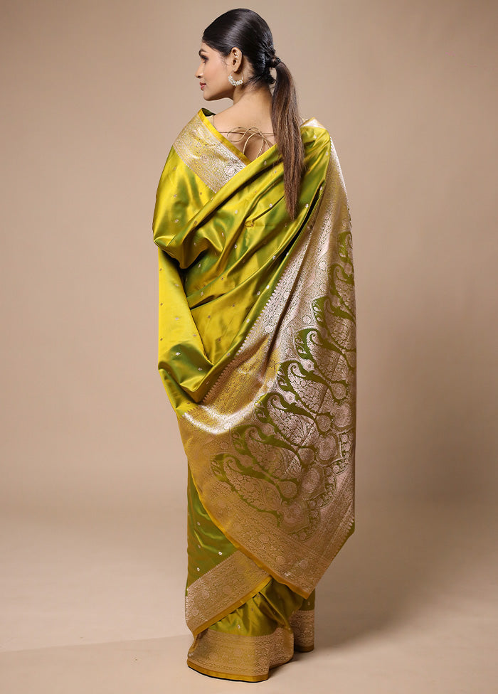 Green Katan Silk Saree With Blouse Piece Free Shipping Cost