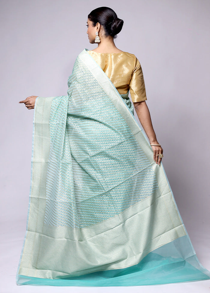 Green Pure Cotton Saree With Blouse Piece Free Shipping Eastbay