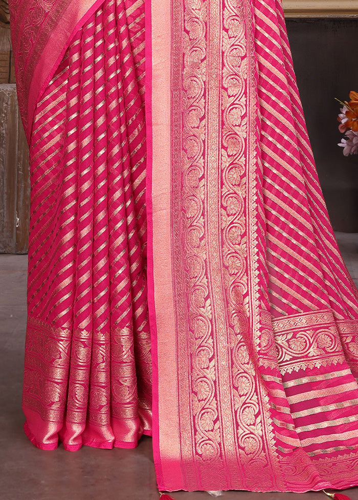 Pink Spun Silk Saree With Blouse Piece Cheap Visa Payment