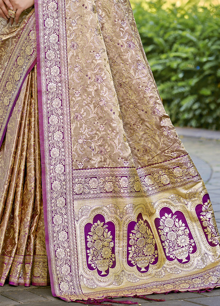 Cream Spun Silk Saree With Blouse Piece Outlet Collections