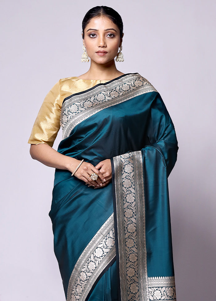 Green Katan Silk Saree With Blouse Piece Pices Online