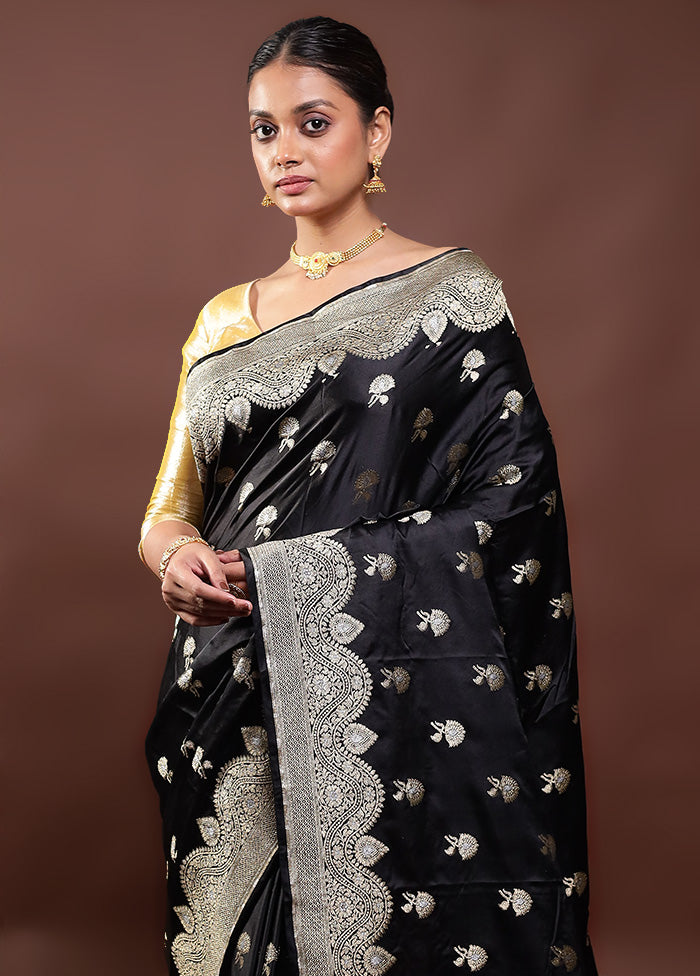 Black Dupion Silk Saree With Blouse Piece Pay With Visa Sale Online