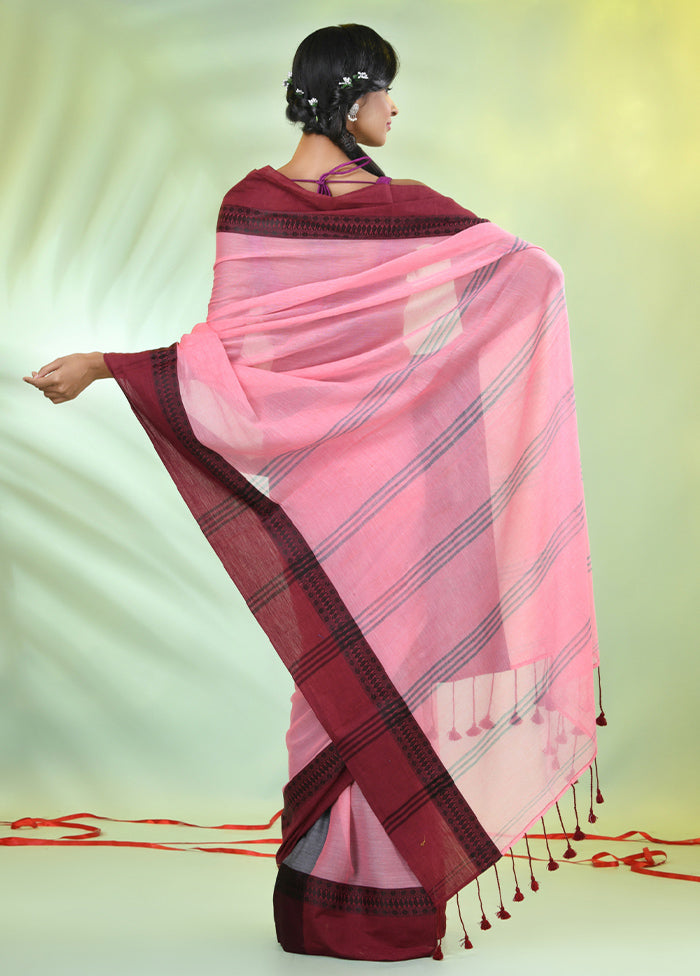 Pink Cotton Saree With Blouse Piece From China For Sale