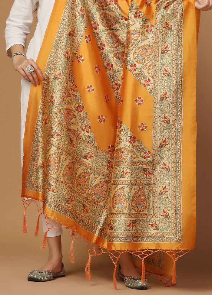 Mustard Art Silk Dupatta Limited Edition