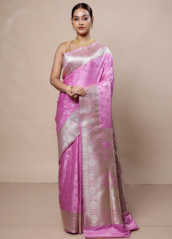 Pink Tanchoi Silk Saree With Blouse Piece Outlet Big Discount