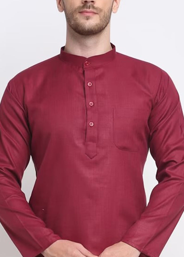 Magenta Cotton Kurta And Pajama Set Clearance Great Deals