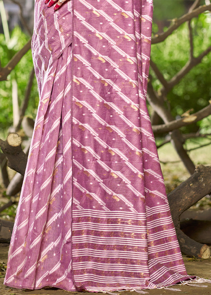 Purple Cotton Saree With Blouse Piece Safe Shopping Cheap Online