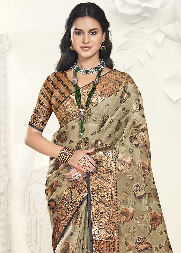 Multicolor Organza Saree With Blouse Piece Clearance Discounts