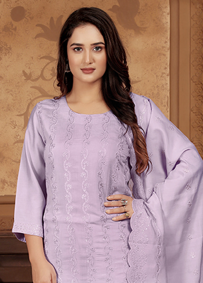 3 Pc Lavender Readymade Chanderi Suit Set Cheap Wiki