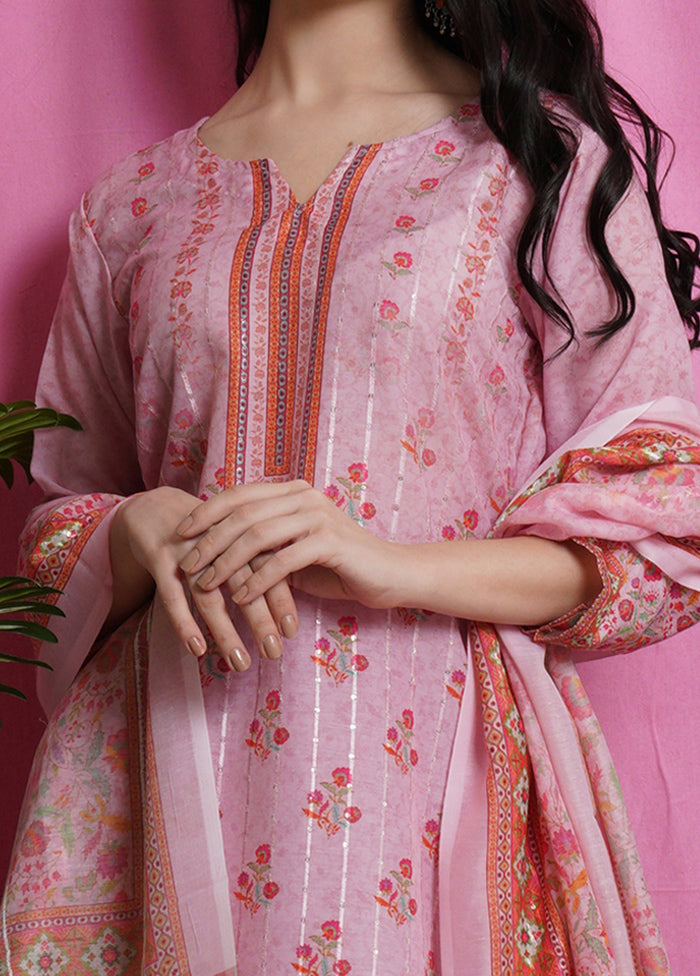 3 Pc Pink Unstitched Silk Suit Set Clearance Online Amazon