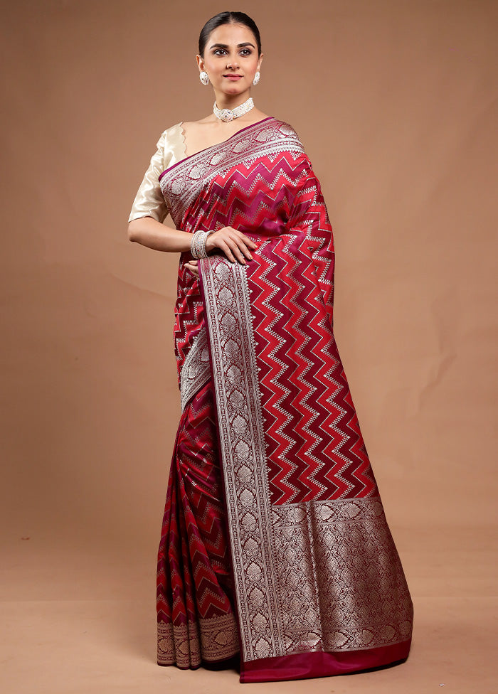 Pink Katan Silk Saree With Blouse Piece Cheapest Pice Online