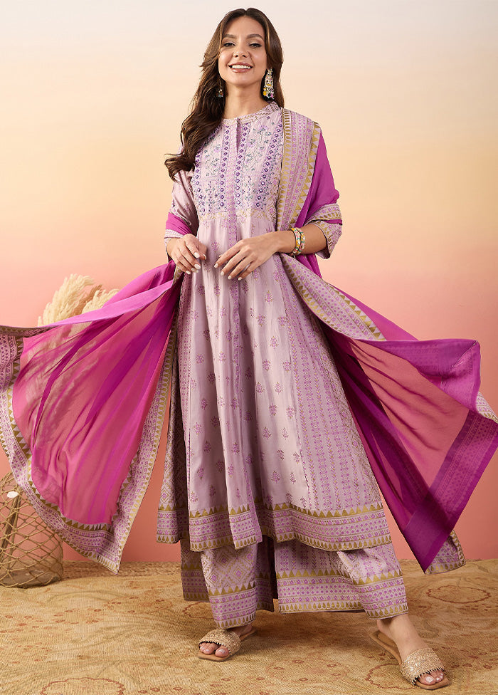 3 Pc Pink Pure Readymade Silk Suit Set Cheap Sale Pick A Best