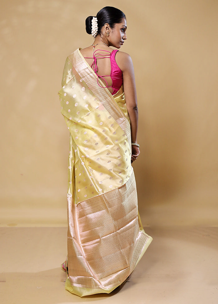 Yellow Handloom Dupion Pure Silk Saree With Blouse Piece Sale Enjoy