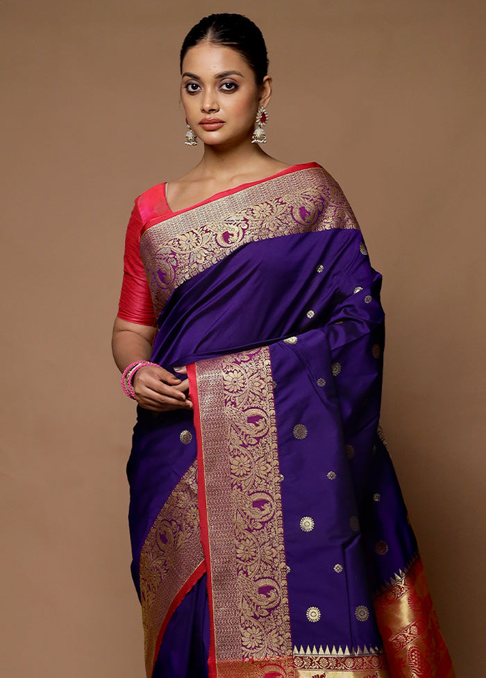 Blue Kanjivaram Silk Saree With Blouse Piece Explore