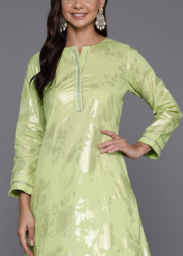 2 Pc Green Pure Readymade Cotton Kurti Set Cheap Store