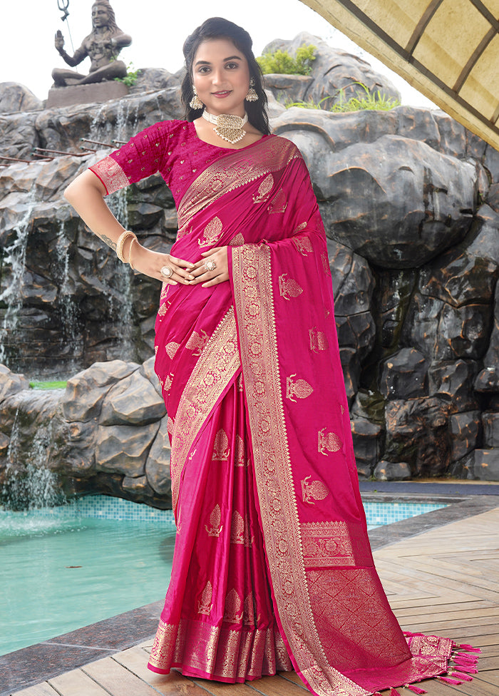 Rani Satin Silk Saree With Blouse Piece Cheap Genuine