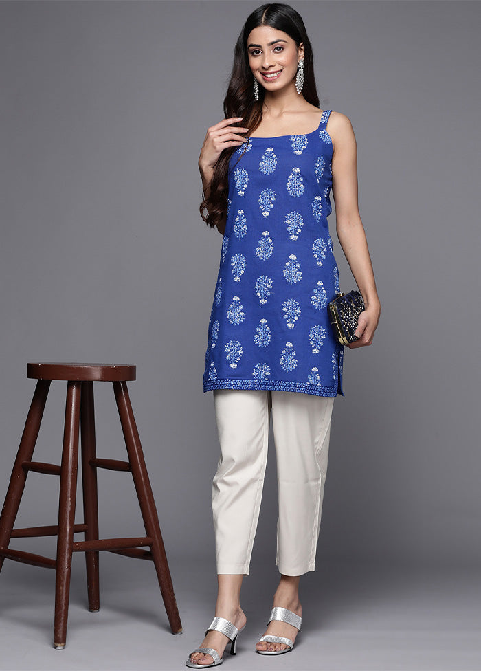 Blue Readymade Cotton Tunic Clearance Latest