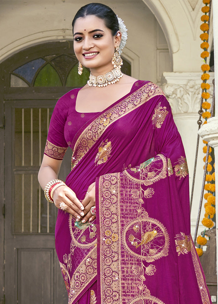 Pink Spun Silk Saree With Blouse Piece Sale Wide Range Of