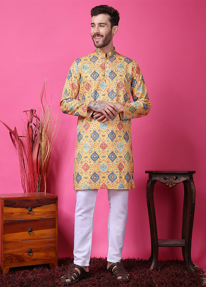 2 Pc Multicolor Silk Kurta Pajama Set Footlocker Cheap Online