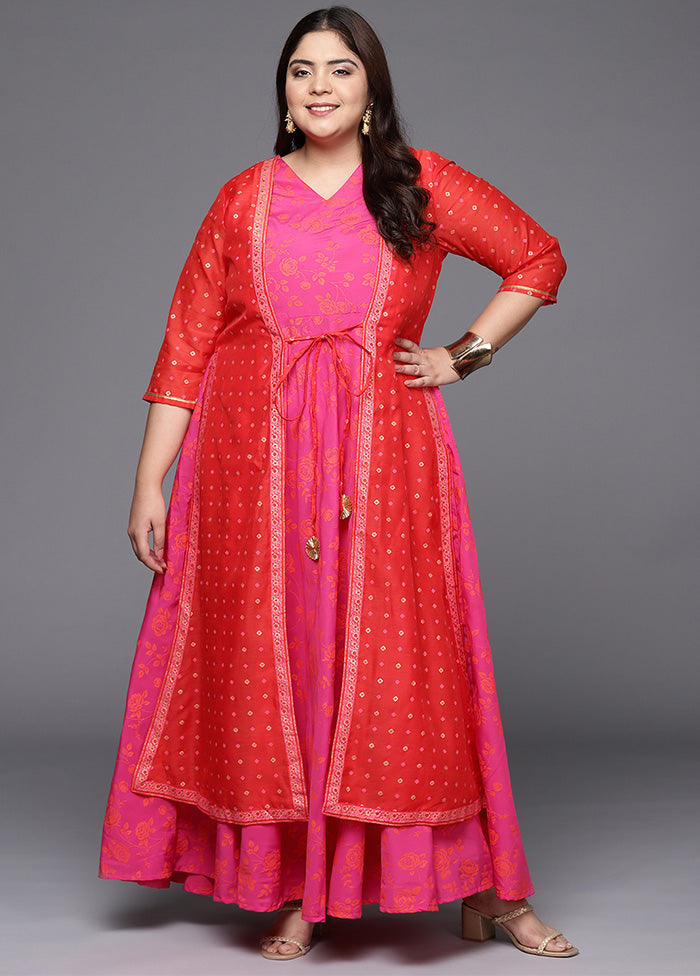 Pink Readymade Silk Indian Dress Free Shipping Sast