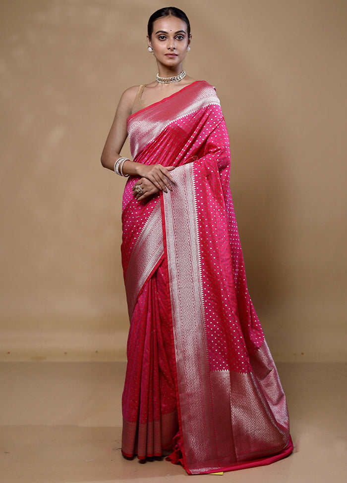 Pink Uppada Silk Saree With Blouse Piece Clearance How Much