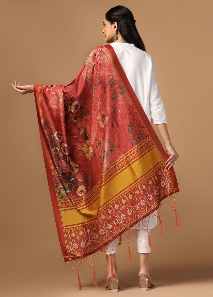 Rust Art Silk Dupatta Tumblr Sale Online