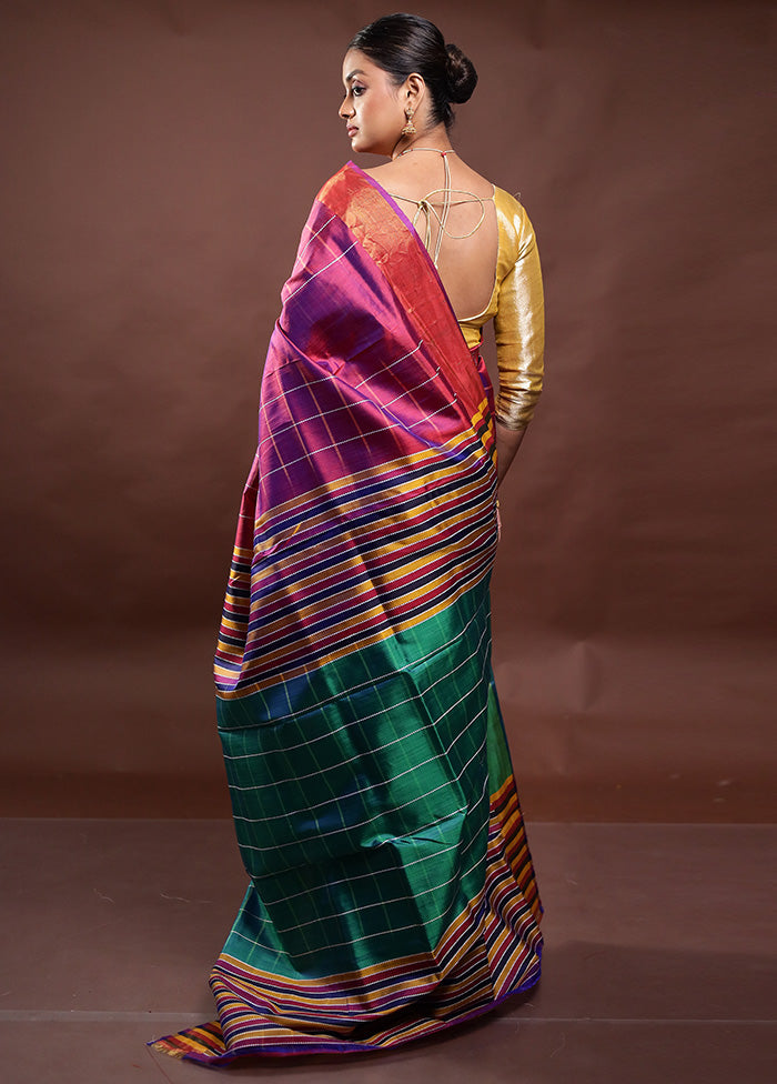 Pink Kalakshetra Kanjivaram Silk Saree With Blouse Piece Inexpensive Cheap Online