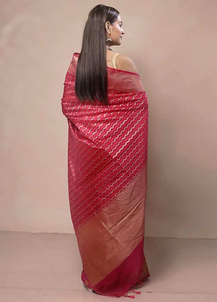 Red Kora Silk Saree With Blouse Piece Choice Cheap Pice