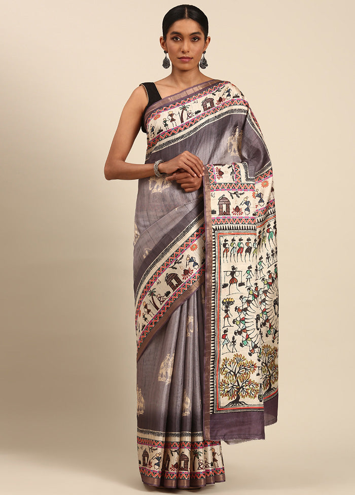 Grey Cotton Saree With Blouse Piece Low Cost Online