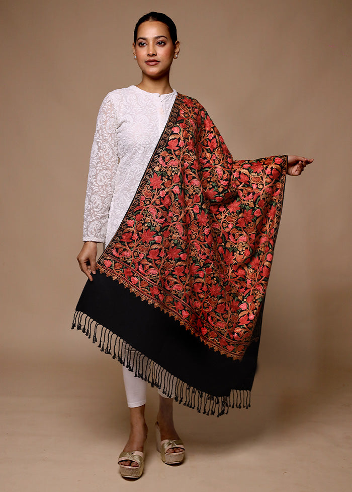 Black Woven Work Shawl Outlet Cheap Quality