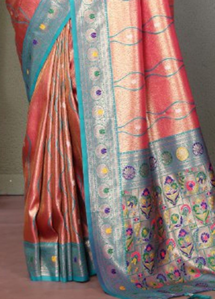 Pink Banarasi Silk Saree With Blouse Piece Clearance Exclusive