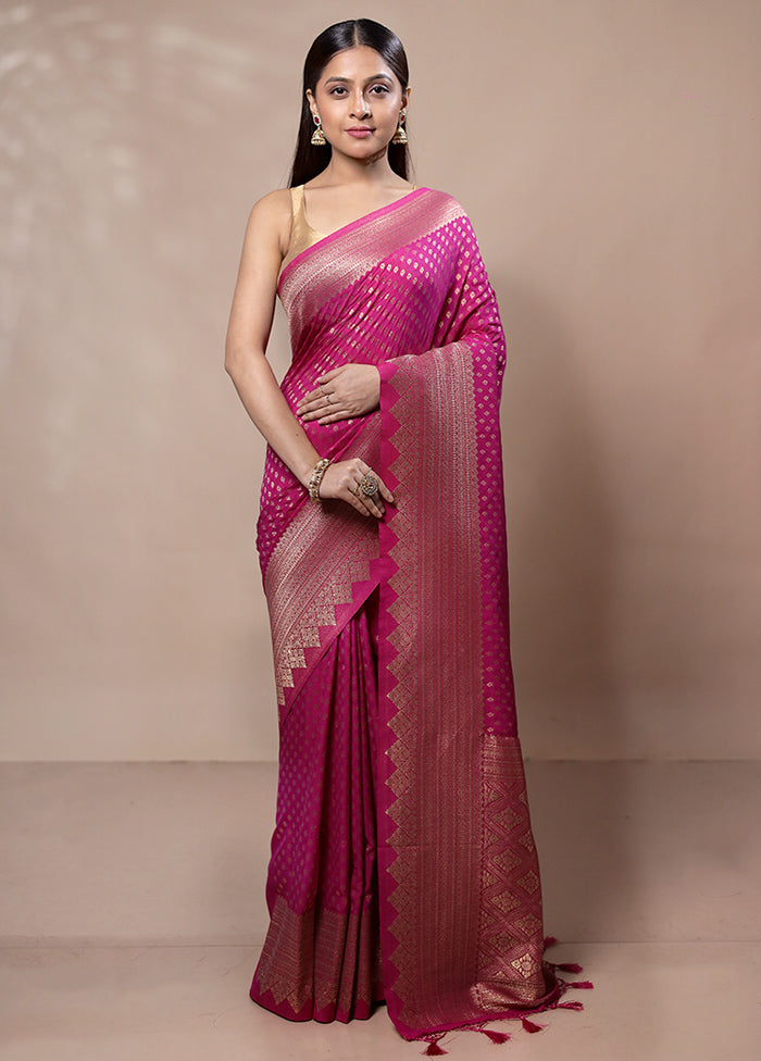 Pink Dupion Silk Saree With Blouse Piece Free Shipping Wholesale Pice