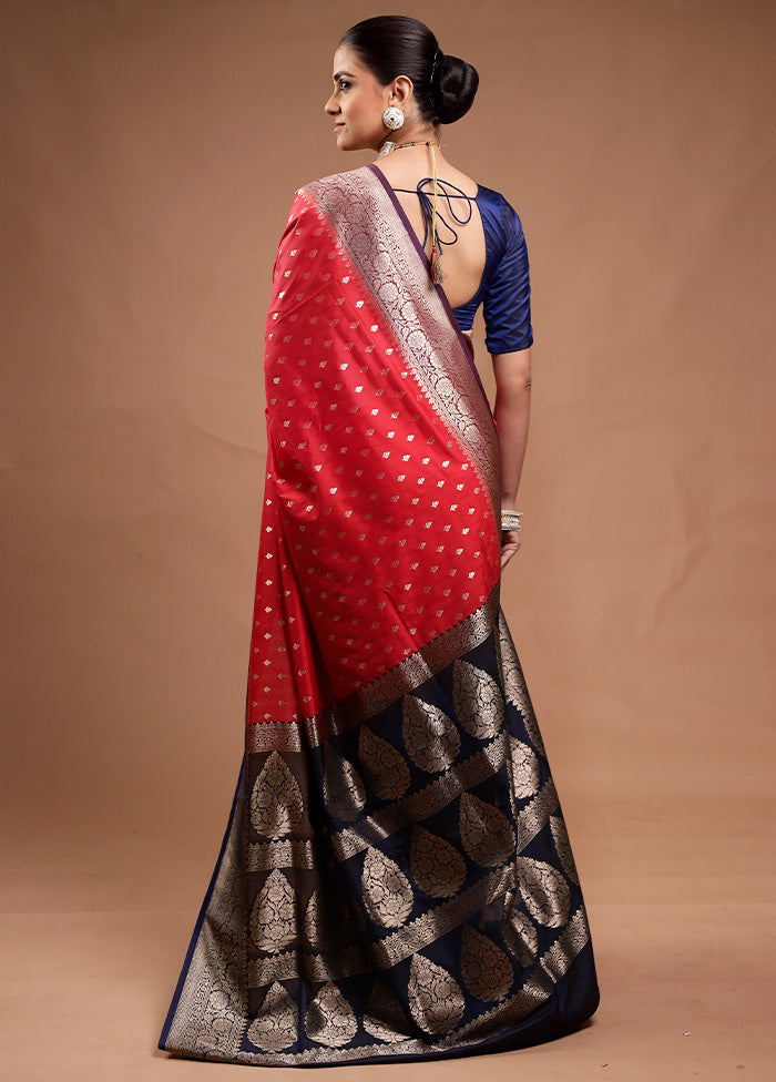 Red Katan Silk Saree With Blouse Piece Amazon Footaction